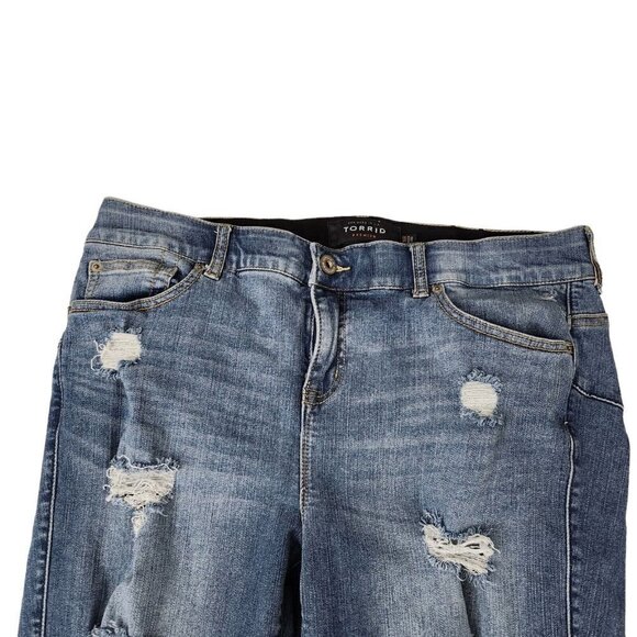 Torrid Bombshell Jeans 16 Blue Skinny Distressed High-Rise Stretch‎ Medium Wash - Picture 3 of 12